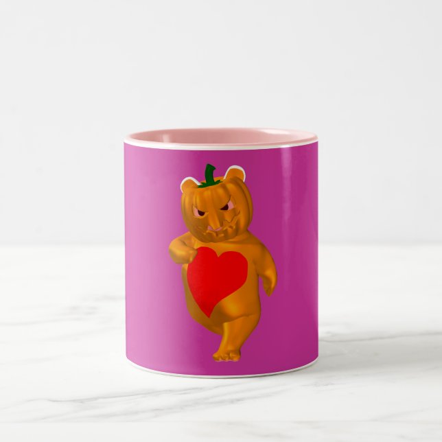 Coola Little Halloween Bear Två-Tonad Mugg (Center)