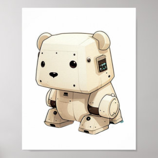 Coola Little Soldier Robot Bear: Redo till hjälp i Poster