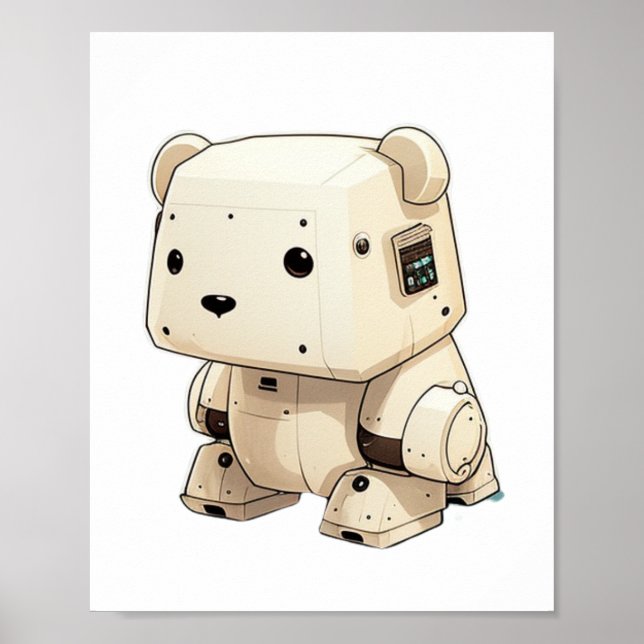 Coola Little Soldier Robot Bear: Redo till hjälp i Poster (Framsidan)