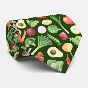 coola Livsmedel i vegetabiliska mönster Slips
