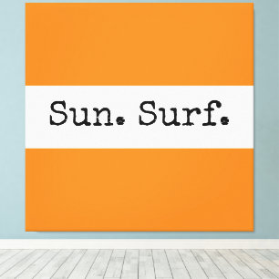 Coola Ljussken Orange Vita Rand Sol Surfa Text Canvastryck