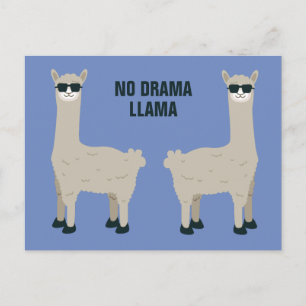 Coola Llama anpassningsbar text & färg vykort