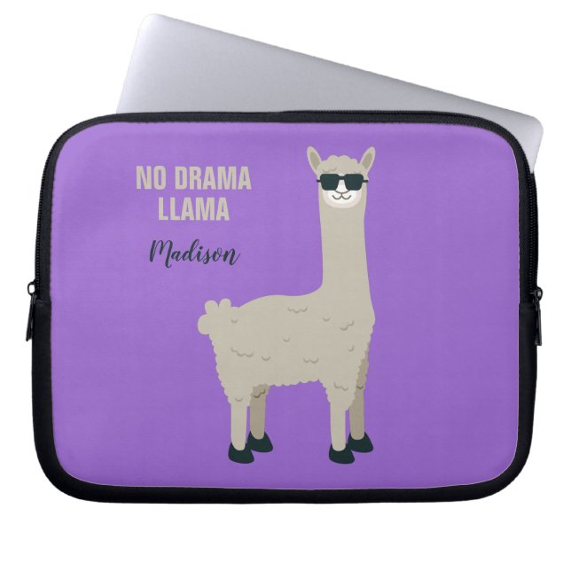 Coola Llama-användarnamn & färg laptop sleeve (Framsidan)