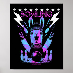 Coola Llama Bowling med Strejkan Blixt Poster