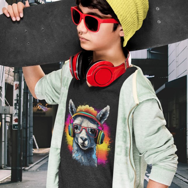 Coola Llama DJ med hörlurar T Shirt (Skapare uppladdad)