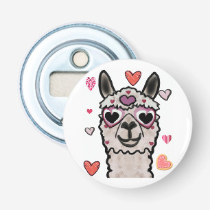 Coola Llama med hjärtglas Flasköppnare
