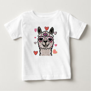 Coola Llama med hjärtglas T Shirt
