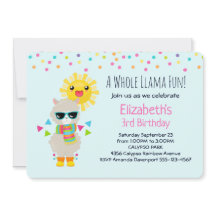 Coola Llama och Smiling Kawaii Sol Birthday