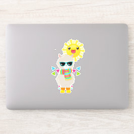 Coola Llama och Smiling Kawaii Sol Klistermärken