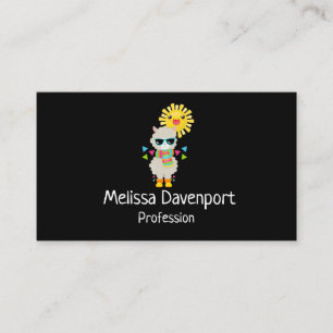 Coola Llama och Smiling Kawaii Sol Visitkort