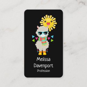 Coola Llama och Smiling Kawaii Sol Visitkort