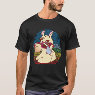Coola Llama Sunglass Alpaca Retro Vintage för Ani T Shirt