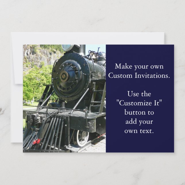 Coola Locomotive Tåg Inbjudningar (Framsida)