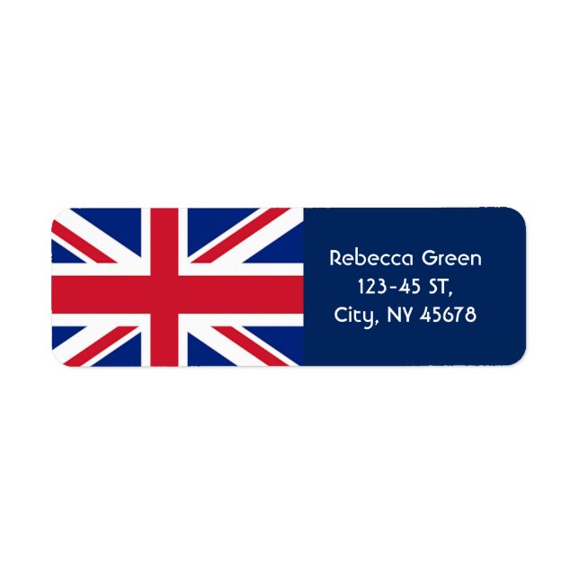 coola london mode british flagga Union jack Returadress Etikett (Framsidan)