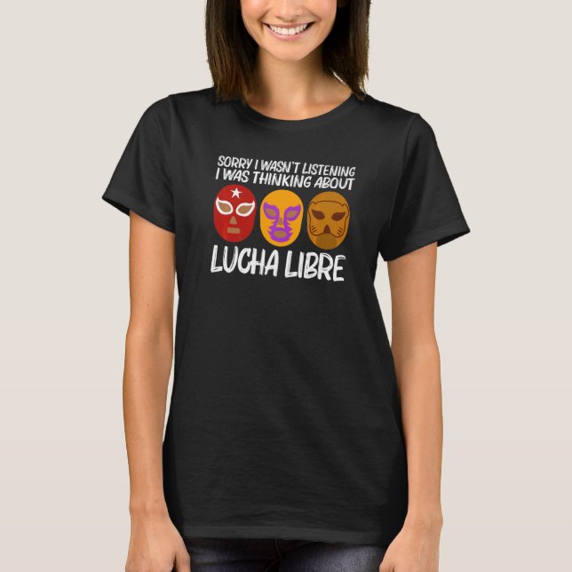 Coola Lucha Libre För manar Women Luchador Mexican T Shirt (Framsida)
