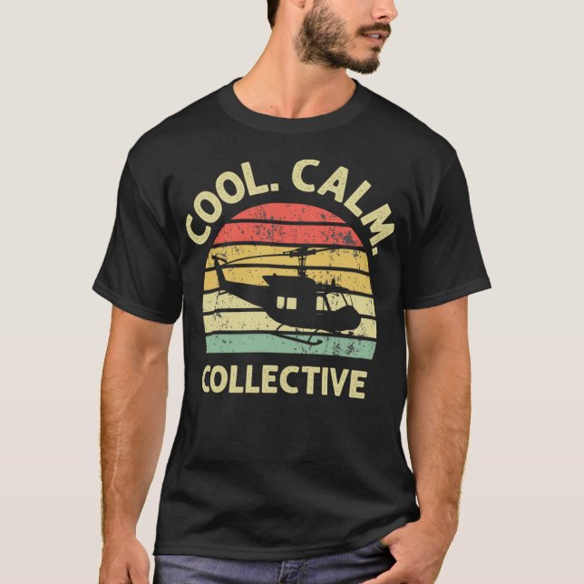 Coola Lugn Collative Funny Helikopter Pilot T Shirt (Framsida)