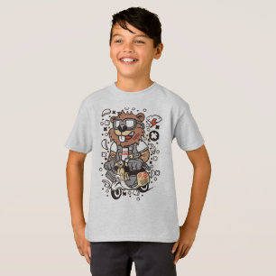 Coola Lumberjack Bäver Barn T-Shirt - Konstnärlig