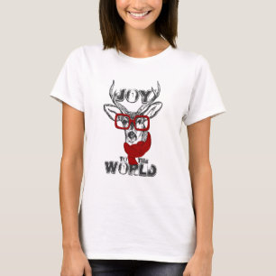 Coola lustig hjort sketch "Joy to World"-citat Tee Shirt