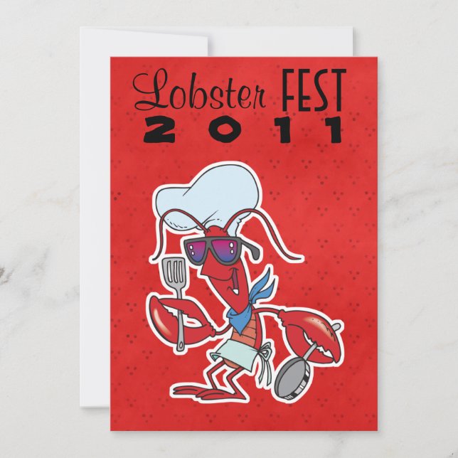 coola lustig kock lobster fest. inbjudningar (Framsida)