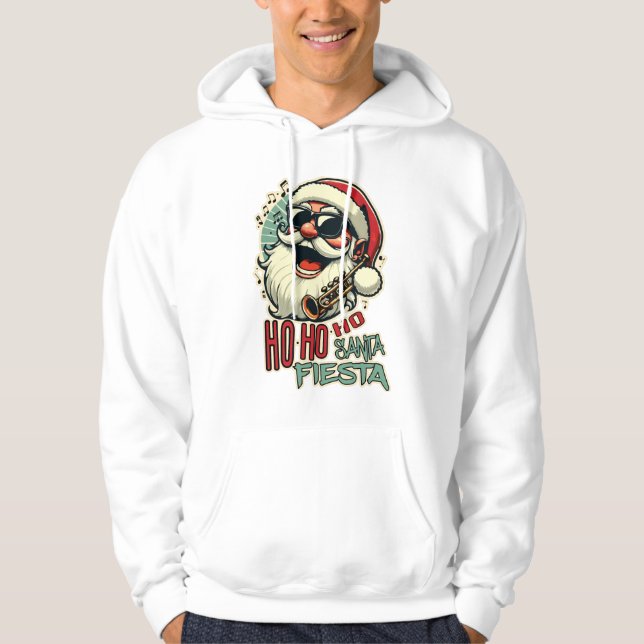 Coola lustigt Jultomten med solglasögon - Ho-ho-ho Hoodie (Framsida)