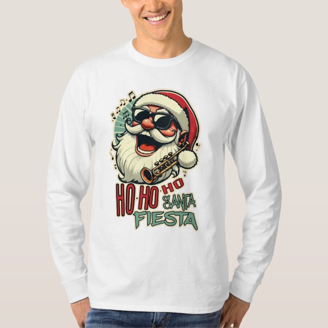 Coola lustigt Jultomten med solglasögon - Ho-ho-ho T Shirt (Framsida)