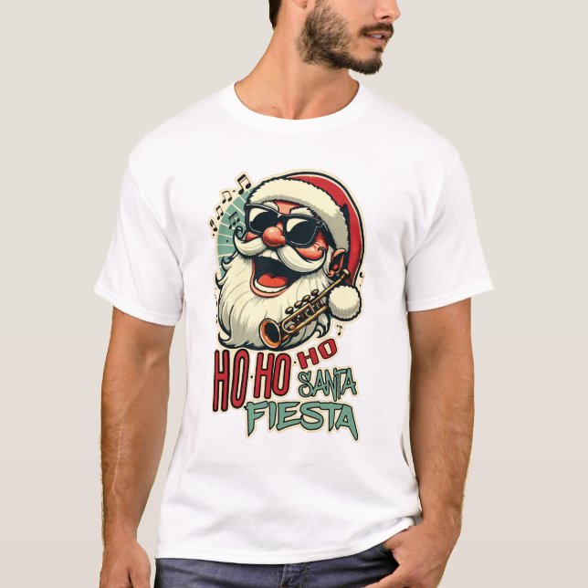 Coola lustigt Jultomten med solglasögon - Ho-ho-ho T Shirt (Framsida)