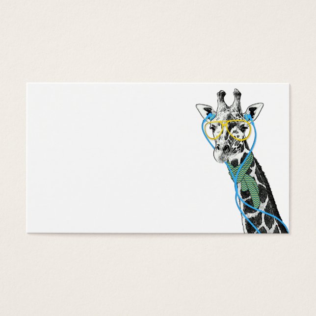 Coola, lustigt trendig med glasögon, hörlurar visitkort (Framsidan)