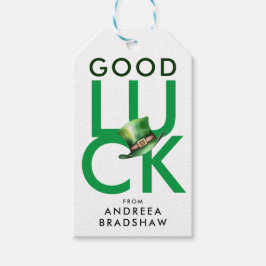 Coola Lycka till Grönt och White St. Patrick Hat Presentetikett