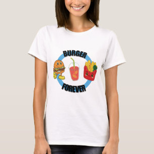 Coola Lycklig Cute Burger for Friends Fries T Shirt