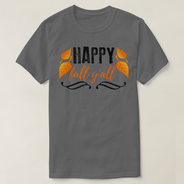 Coola Lycklig Fall Y'all Autumn Harvest Löv T Shirt (Design framsida)