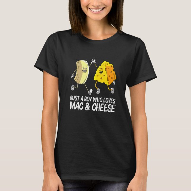 Coola Mac & Cheese for Boys Kids Baked Cheesy Maca T Shirt (Framsida)