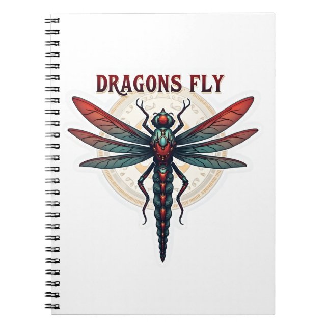 Coola Mached Steampunk Dragonfly - Dragons Fly - Anteckningsbok (Framsidan)