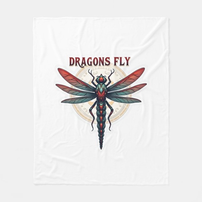 Coola Mached Steampunk Dragonfly - Dragons Fly - Fleecefilt (Framsidan)