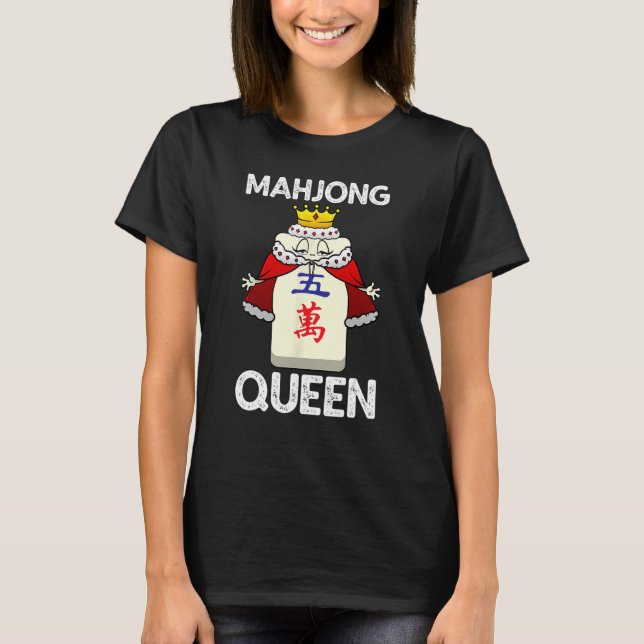 Coola Mahjong for Women Girls China Mah Jongg Que T Shirt (Framsida)