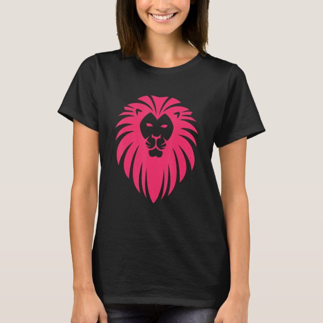 Coola Majestic Lejon Head rosa Wildlife T Shirt (Framsida)