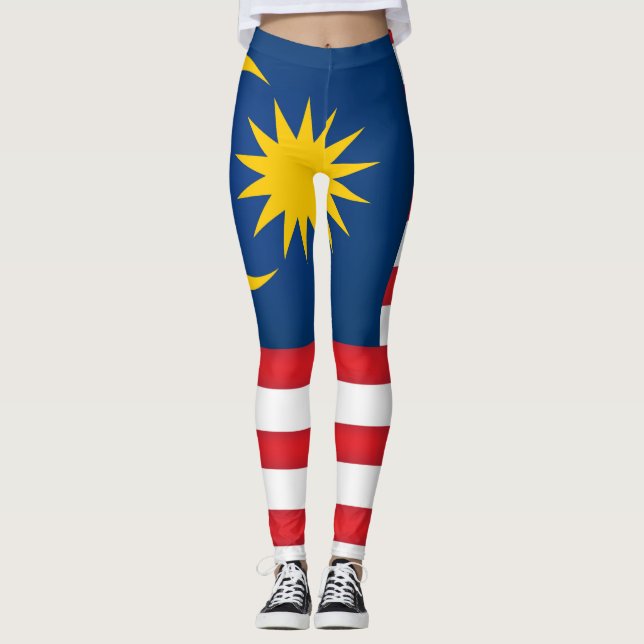 Coola Malaysia Flagga Mode Leggings (Framsida)
