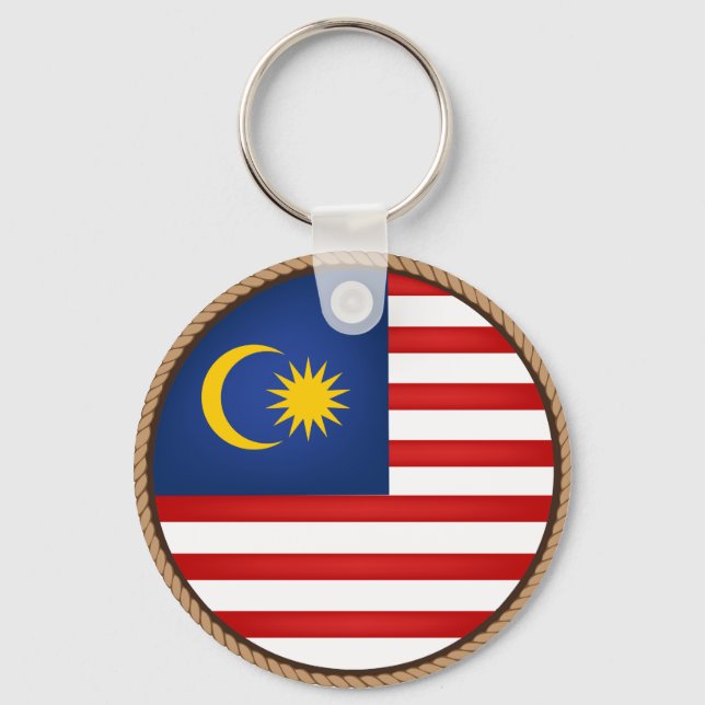 Coola Malaysia Flagga Seal Nyckelring (Framsida)