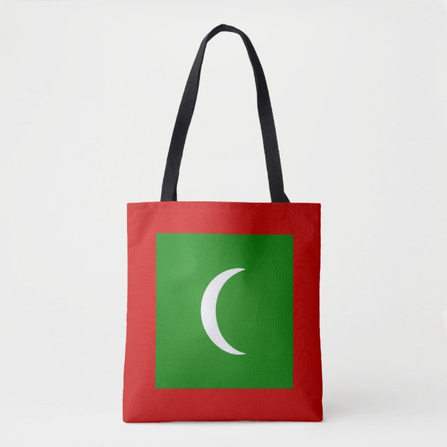 Coola Maldiverna Flagga Mode Tygkasse (Framsida)