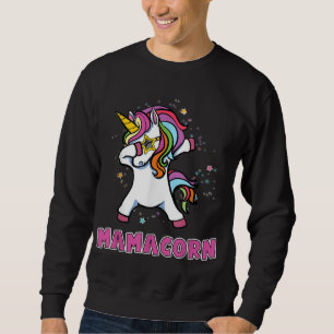 Coola Mamacorn Unicorn Costume för Mamma Mors dag Lång Ärmad Tröja