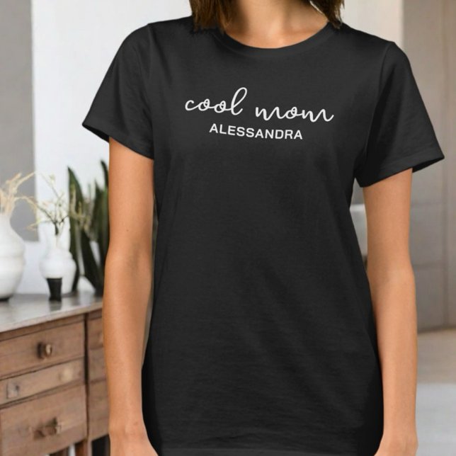 Coola mamma monogram typografi kalligrafi enkel t shirt (Skapare uppladdad)