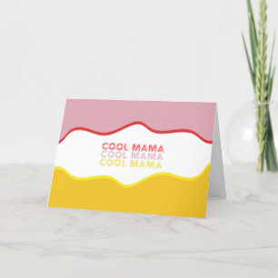 "Coola Mamma retro vågar ljusa färgad Helgkort