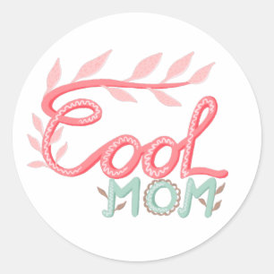 Coola Mamma Rosa Hand Lettering efter Mor's Day Runt Klistermärke