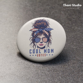 Coola Mamma röstar Vintage Messy Hair Dam Knapp