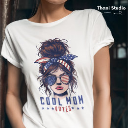 Coola Mamma röstar Vintage Messy Hair Dam T Shirt