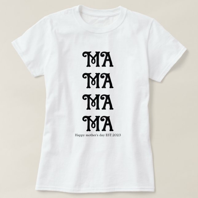Coola Mamma Svart och vitt T Shirt (Design framsida)