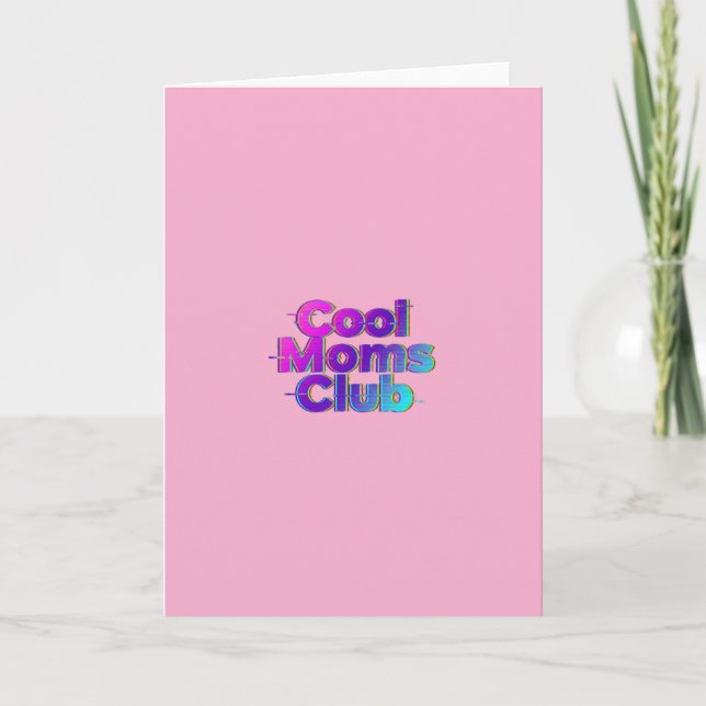 Coola mammaklubben neon-glitch retro mormorsdags-k kort (Framsida)