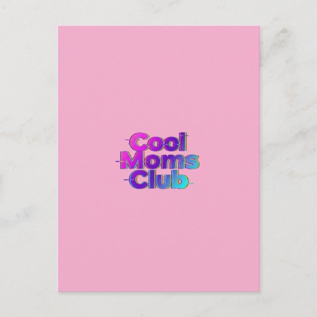 Coola mammaklubben neon-glitch retro mormorsdagsko vykort (Framsida)