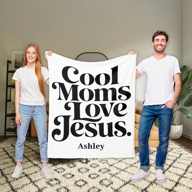 Coola mammor älskar Jesus Fleecefilt (Skapare uppladdad)