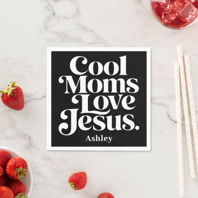 Coola mammor älskar Jesus Pappersservett (Insitu)
