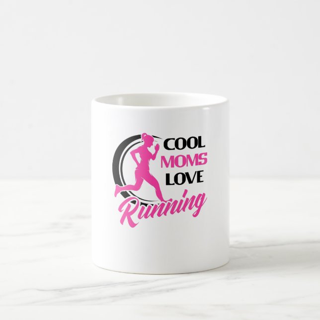 Coola Mammor Mammor som kör Springer Joging Dam Kaffemugg (Center)